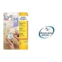 Avery Zweckform - papir - aftageligt klæbemiddel - hvid - 60 mm runde 300 etiketter (25 rulle(r) x 12) runde etiketter (L7104REV-25)