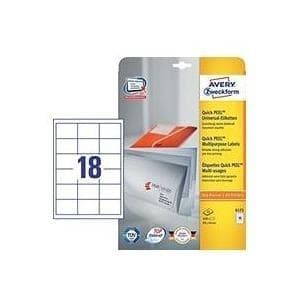 AVERY Zweckform 6171 adressetiketter (450 plus 90 extra självhäftande etiketter, 64x45mm på A4, matt papper, utskrivbara avsändaretiketter, självhäfta