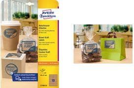 AVERY Zweckform naturlige brune etiketter, 210 x 297 mm 100 % genbrugskraftpapir, permanent klæbemiddel - pakke med 1 (L7109-25)