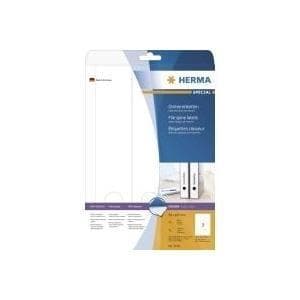 HERMA Special - Perforerede permanent klæbende, uigennemsigtige papirarkiveringsetiketter - Hvide - 59 x 297 mm - 75 etiketter (25 ark x 3) - (5159)