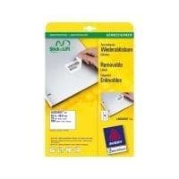 Avery L6025REV - Aftagelige etiketter - hvid - 46,6 x 63,5 mm - 450 stk. (25 ark x 18) (L6025REV-25)