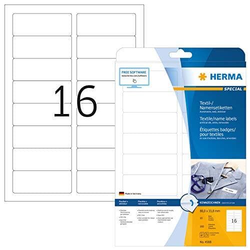 HERMA 4588 Rundad rektangel Avtagbar Vit 160 st självhäftande etikett (4588)