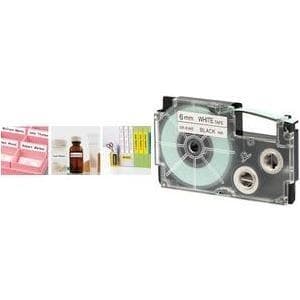 Casio XR-12YW1 - Selvklæbende etiketter - Sort på gul - Rulle (1,2 cm x 8 m) 1 rulle(r) - til disktitelprinter CW-L300, KL 170, 60, 60SR, 780, 8100, L