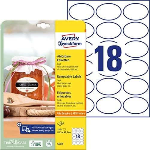 AVERY Zweckform etiketter 5087 vit - 180 stycken (5087)
