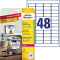 Miniatyrbillede 1 af 6: Avery Zweckform L4778-8 - Polyester - permanent klæbemiddel - hvid - 45,7 x 21,2 mm 384 label(s) (8 ark x 48) etiketter