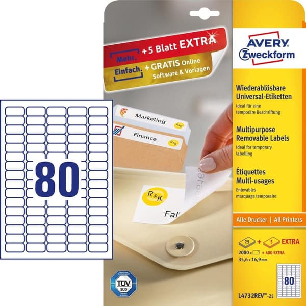 Avery L4732REV-25 printeretiket