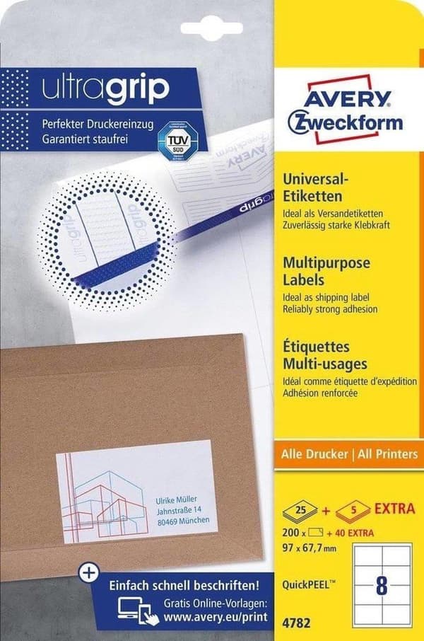 Private label Avery 4782 Universal Label 97x67,7mm