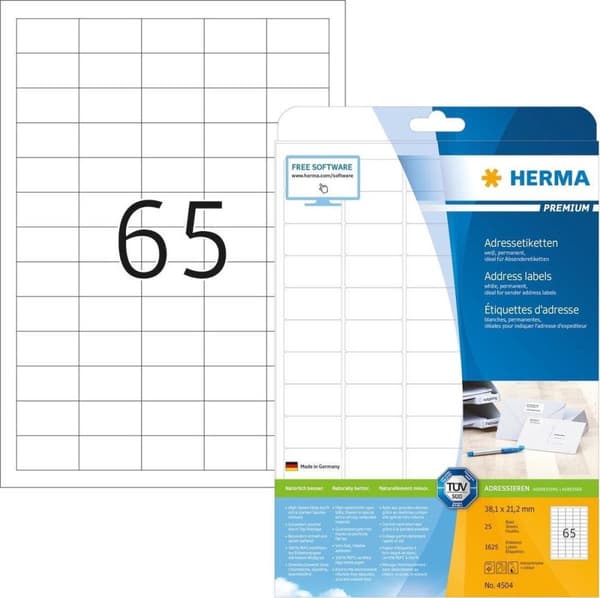 HERMA 4504 adressetiketter Vit