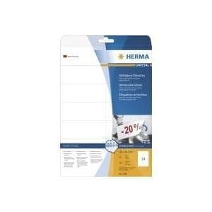 HERMA Special - Självhäftande, avtagbara, matta pappersetiketter - vit - 105 x 42,3 mm - 350 etikett(er) (25 ark x 14) (5081)