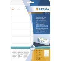 HERMA Special - Uudelleenkäytettävät, itseliimautuvat, mattapaperiset osoitetarrat - valkoinen - 99,1 x 38,1 mm - 350 tarraa (25 arkkia x 14) (10016)