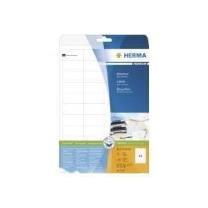 HERMA Premium - Pysyvät itseliimautuvat mattalaminoidut paperitarrat - valkoinen - 48,3 x 25,4 mm - 1100 tarraa (25 arkkia x 44) (5051)