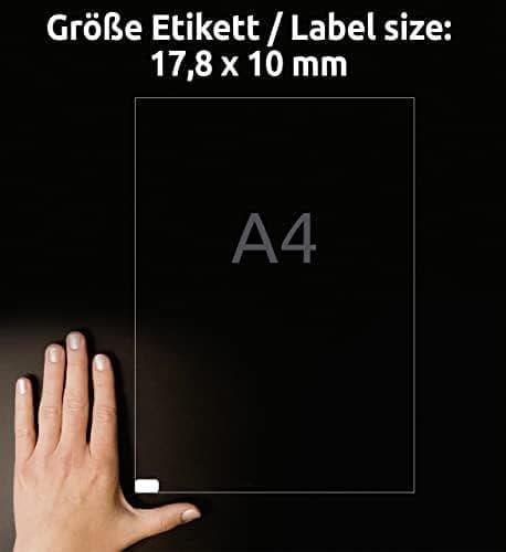 AVERY Zweckform -yleistarrat, 17,8 x 10 mm, valkoinen irrotettava, ympäröivällä reunuksella, FSC-sertifioitu - 1 kpl (L4730REV-10)