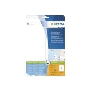 HERMA Premium - Permanent självhäftande matt laminerat papper adressetiketter - vit - 99,1 x 67,7 mm - 200 etikett(er) (25 ark x 8) (5077)