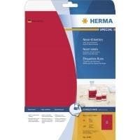 HERMA Special - Permanenta självhäftande matt fluorescerande pappersetiketter - Luminous Red - 99,1 x 67,7 mm - 160 etikett(er) (20 ark x 8) (5046)