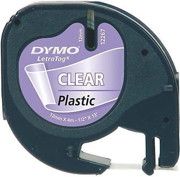 DYMO 12mm LetraTAG Plastic Tape Label Printer Tape