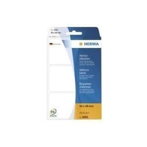 HERMA - Leporello vikta, perforerade ändlösa adressetiketter - vit - 95 x 48 mm - 250 st. (4301)