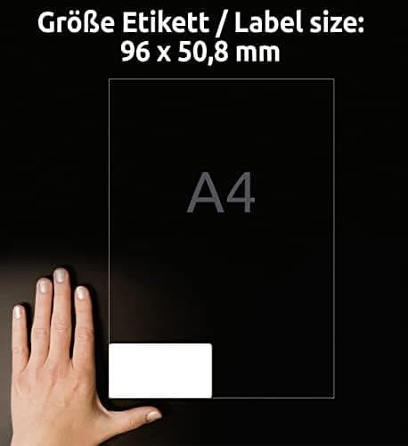 AVERY Zweckform -yleistarrat, 96 x 50,8 mm, valkoinen irrotettava, ympäröivällä reunuksella, FSC-sertifioitu - 1 kpl (L4744REV-10)