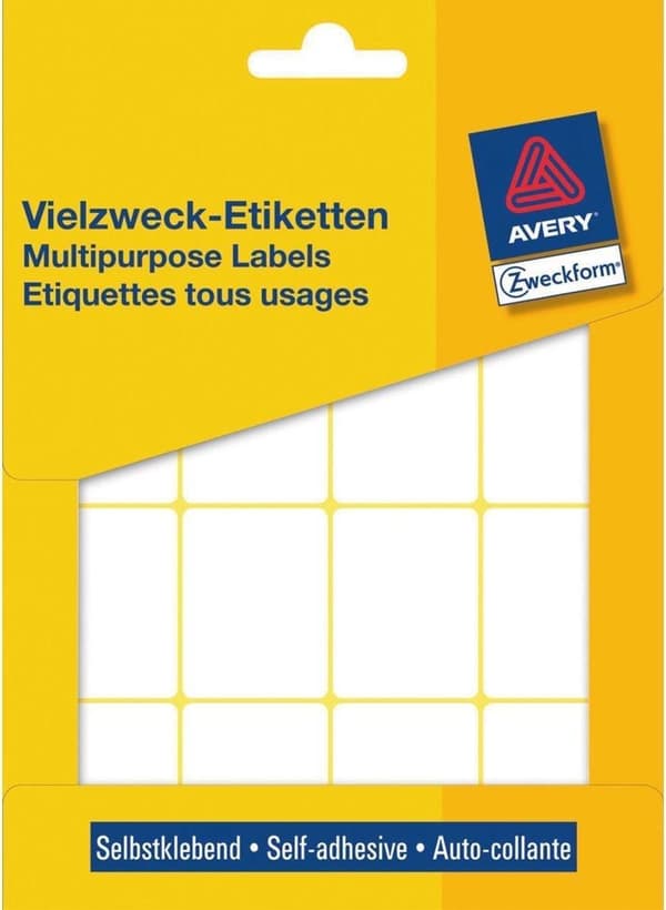 Avery Labels Zweckform 38 X 29 Mm Papir Hvid 384 Stk
