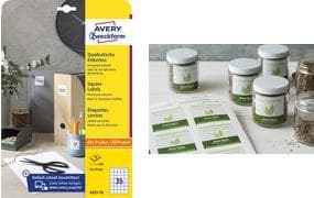 AVERY Zweckform identifikationsetiketter, 45 x 45 mm, hvid firkant, permanent klæbende, ubestrøget papir, - 1 stk (6252-10)