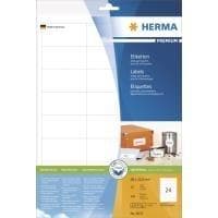 HERMA Premium - Permanenta självhäftande matt laminerade pappersetiketter - vit - 66 x 33,8 mm 240 etikett(er) (10 ark x 24) (8633)