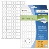 HERMA - Tarratarrat - valkoinen - 8 x 12 mm 3840 tarra(t) (32 arkkia x 120) (10600)