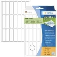 HERMA Movables - Selvklæbende papiretiketter, mat - hvid - 13 x 50 mm 672 label(s) (32 ark x 21) (10606)