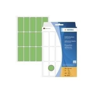 HERMA - permanent självhäftande etiketter - grön - 20 x 50 mm 480 etikett(er) (32 ark x 15) (2415)