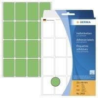 HERMA - permanente selvklæbende etiketter - grøn - 25 x 40 mm 512 label(s) (32 ark x 16) (2455)