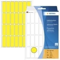 HERMA - Matta permanenta självhäftande pappersetiketter - Gul - 13 x 40 mm 896 etikett(er) (32 ark x 28) (2361)