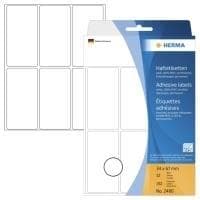 HERMA - permanent självhäftande etiketter - vit - 34 x 67 mm 192 etikett(er) (32 ark x 6) (2480)