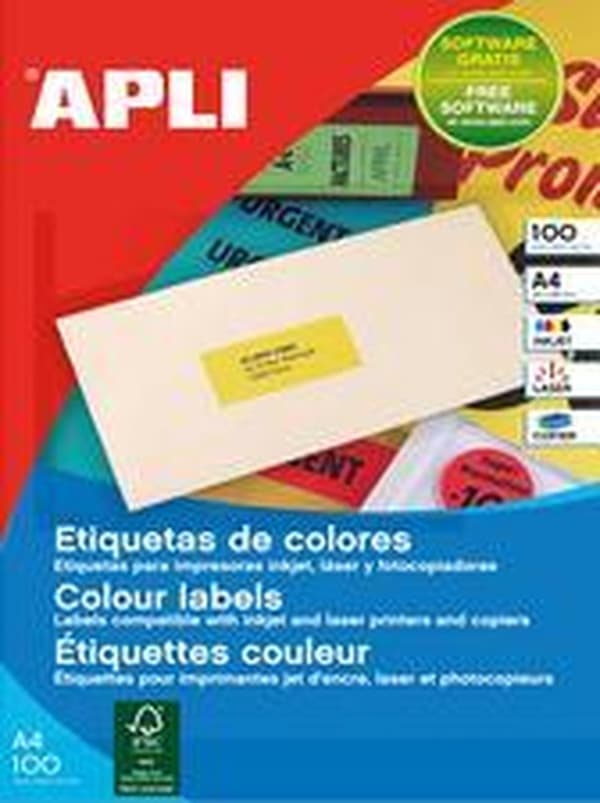 agipa adressetiketter, 63,5 x 38,1 mm, gul