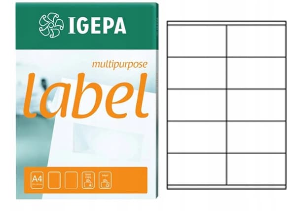 IGEPA SJÄLVHÄFTANDE ETIKETTER 100 ST 105x57 mm