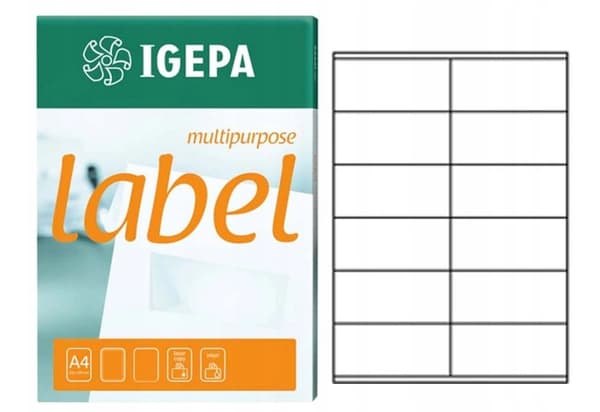 IGEPA SELVKLÆBENDE ETIKETTER 100 STK 105x48 mm