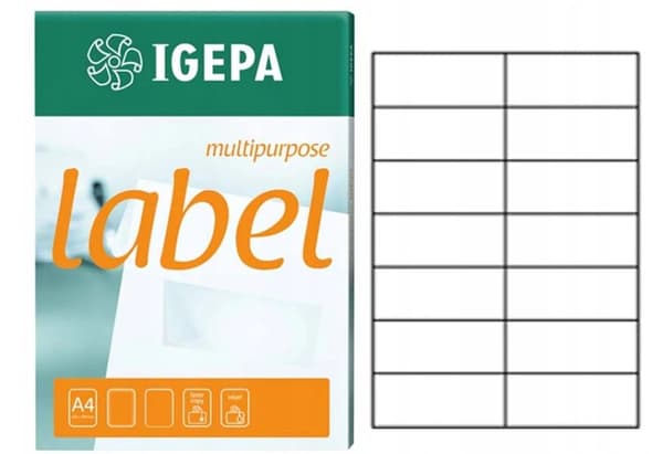 IGEPA SJÄLVHÄFTANDE ETIKETTER 100 ST 105x42,3 mm