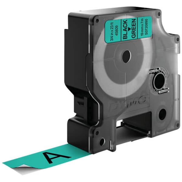 DYMO D1 Standard - Sort på Grøn - 19 mm