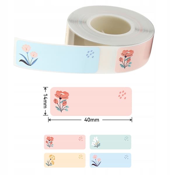 NIIMBOT Etiketter Klistermärken 14*40mm 160st BLOMMOR