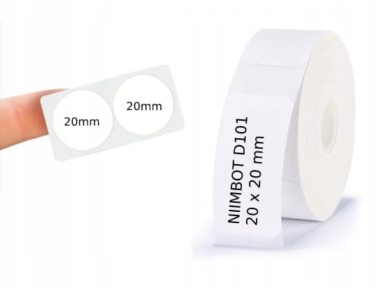 NIIMBOT Etiketter Klistermärken RUNDA 20*20mm 290 st
