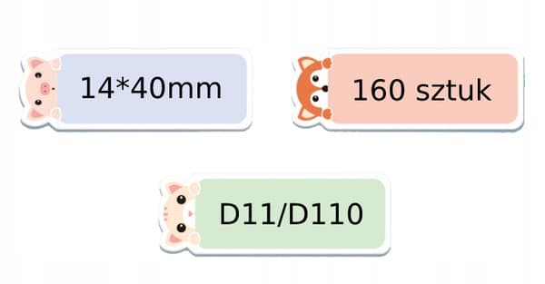 NIIMBOT Etiketter på rulle ANIMALS2 14*40mm 160 st