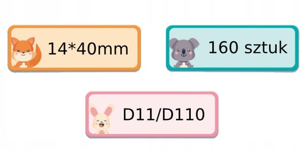 NIIMBOT Etiketter på rulle DJUR1 14*40mm 160 st