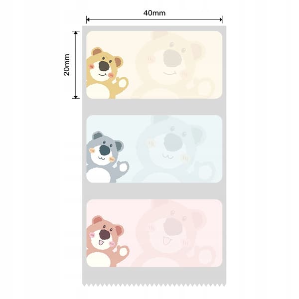 NIIMBOT-tarrat, tarrat 40 * 20 mm, KARHUJA, 320 kpl B21/B3S/B1 Original -mallille