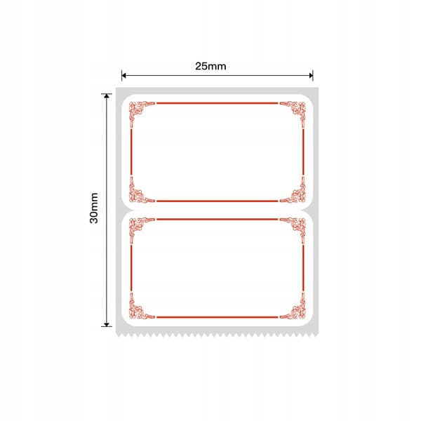 NIIMBOT RFID-tarrat 40 * 30 mm PUNAINEN REUNA 230 kpl B-sarja Alkuperäinen