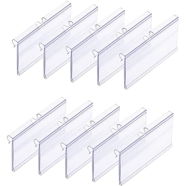 40 st 80x42 mm genomskinliga plastetikettklämmor för hylletiketter, trådhyllaetikettklämmor för trådgaller, prisetiketter
