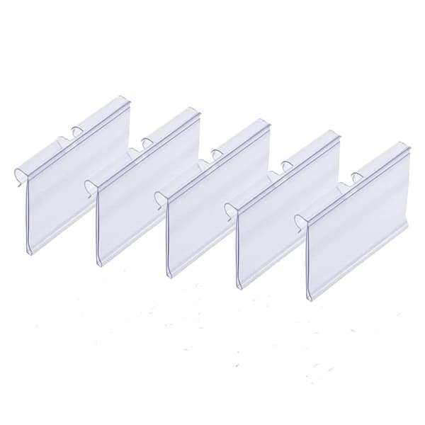 40 st 80x42 mm genomskinliga plastetikettklämmor för hylletiketter, trådhyllaetikettklämmor för trådgaller, prisetiketter