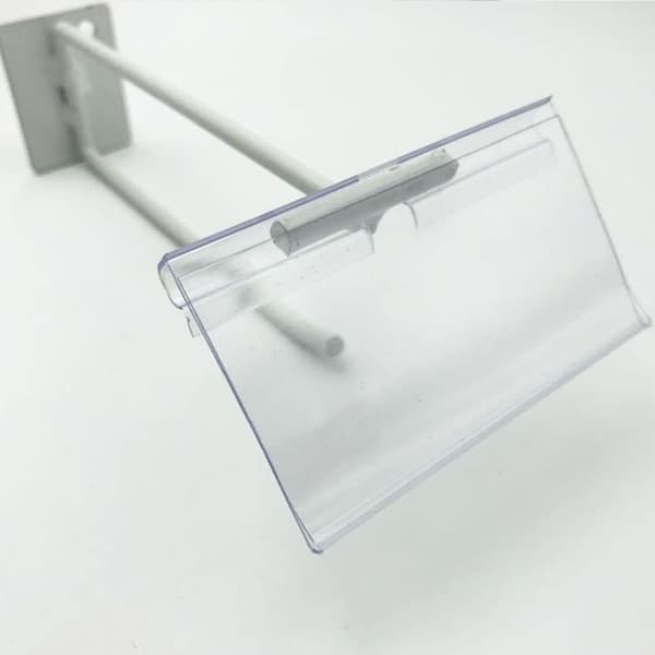 40 st 80x42 mm genomskinliga plastetikettklämmor för hylletiketter, trådhyllaetikettklämmor för trådgaller, prisetiketter