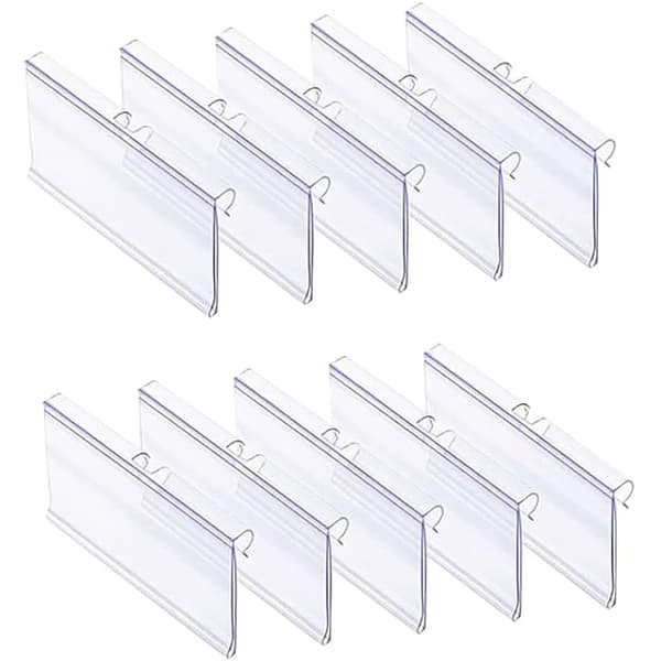 40 st 80x42 mm genomskinliga plastetikettklämmor för hylletiketter, trådhyllaetikettklämmor för trådgaller, prisetiketter