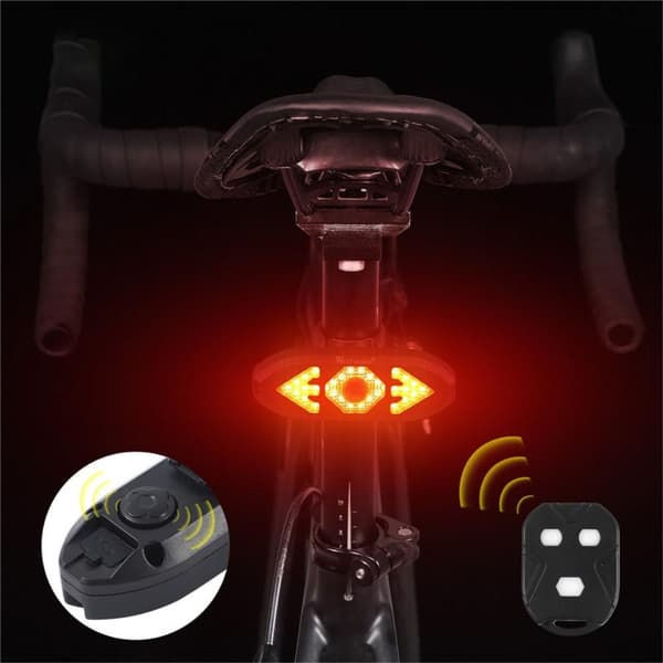 Uppladdningsbar Lampa med tuta till cykel bakljus Fjärr Blinkers