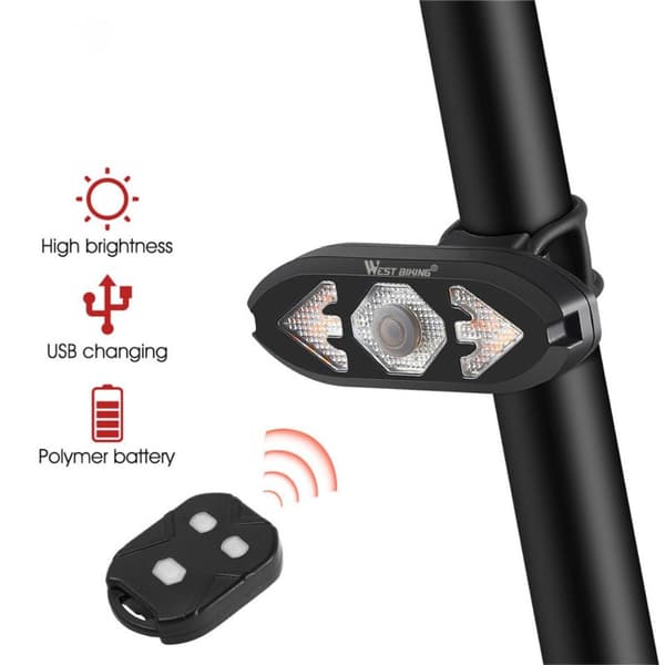 Uppladdningsbar Lampa med tuta till cykel bakljus Fjärr Blinkers