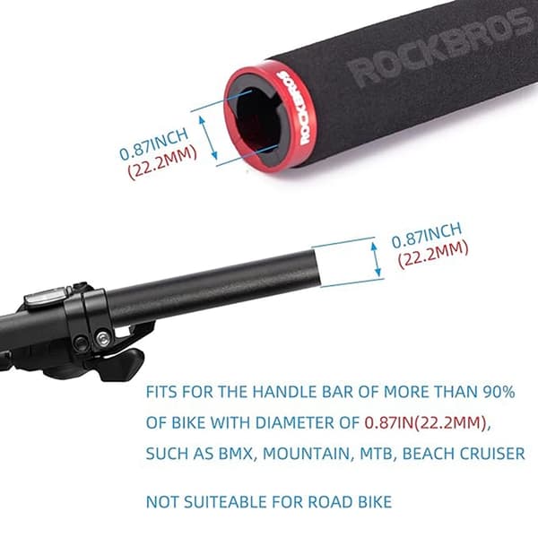 Rockbros Bicycle Greppar Sponge - Svart/Röd