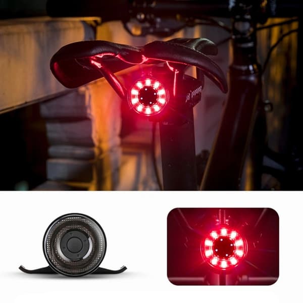 Rockbros Q1 Bakre cykelljus 7 färger LED micro USB - Svart