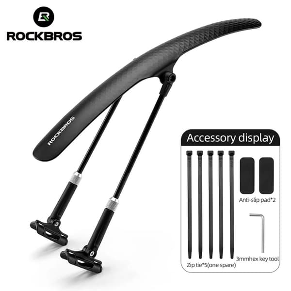 Rockbros Cykelskärm, universal, justerbar - Svart